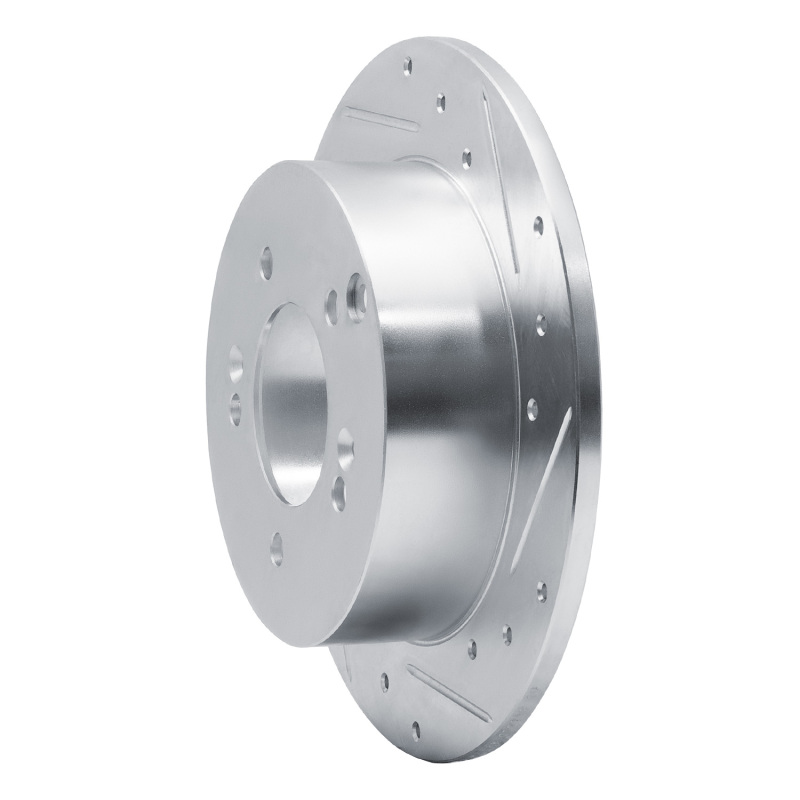 Kia Rondo Brake Rotor (1) - Rear Right - R1 Concepts - Drilled & Slotted - Silver - `07-`12